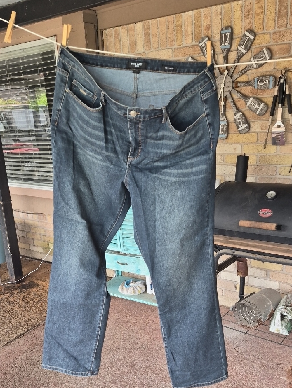 NYDJ Medium Dark Blue Straight Leg Jeans